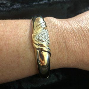14K Yellow Gold Diamond Bangle Bracelet